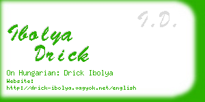 ibolya drick business card
